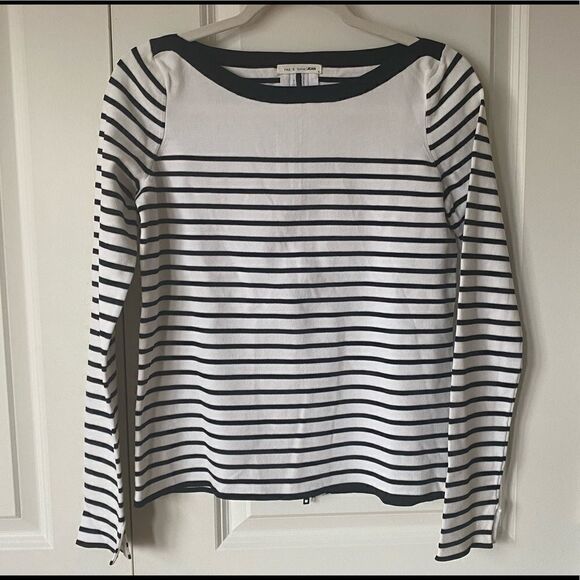 Rag and bone/ Jean black and white striped knit top - Picture 2 of 6